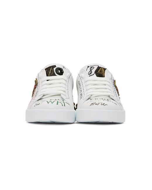 portofino sneakers in printed nappa calfskin with patch