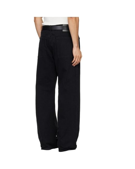 Courreges Black 2-Pocket Baggy Jeans for men