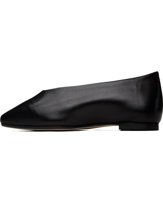 Aeyde Black Betty Square-Toe Ballerina Flats