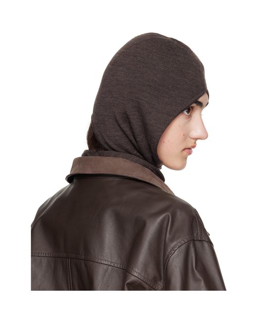 Lemaire Brown Fine Wool Hood