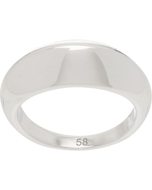 Lemaire White Chunky Drop Ring for men