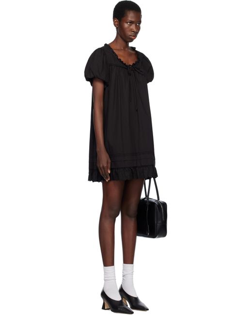 DUNST Puff Shirring Minidress in Black | Lyst