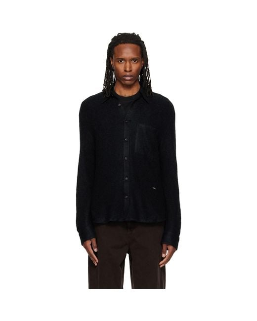 Wooyoungmi Black Knit Mohair Shirt for men