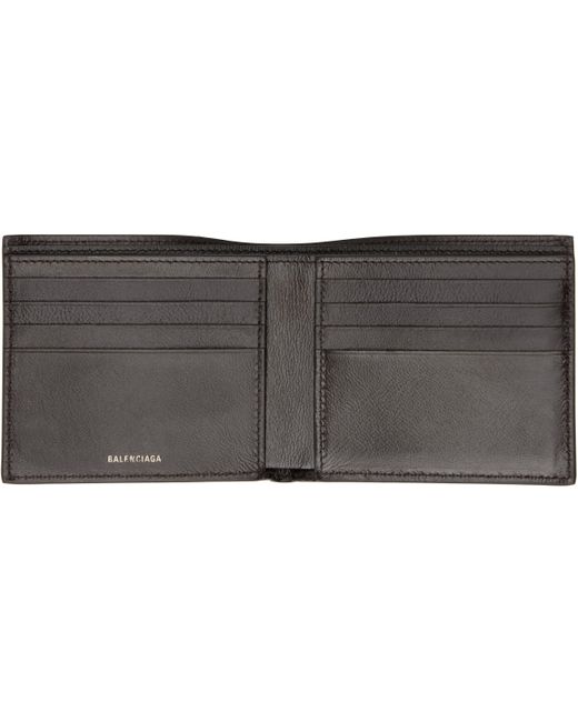 メンズ Balenciaga ブラウン Bitonal Leather 財布 Black