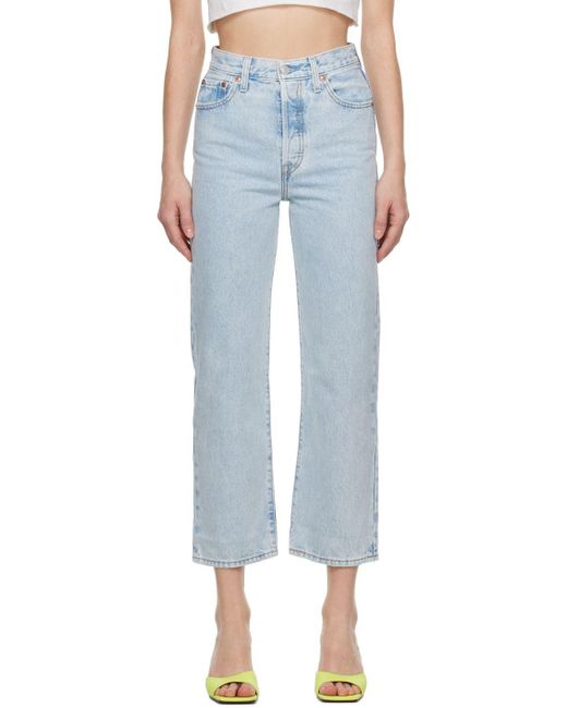 Levi's Denim Blue Ribcage Jeans in Black | Lyst