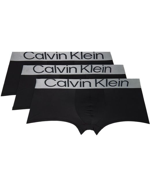 Calvin Klein Three-pack Black Reconsidered Steel Boxer Briefs for men