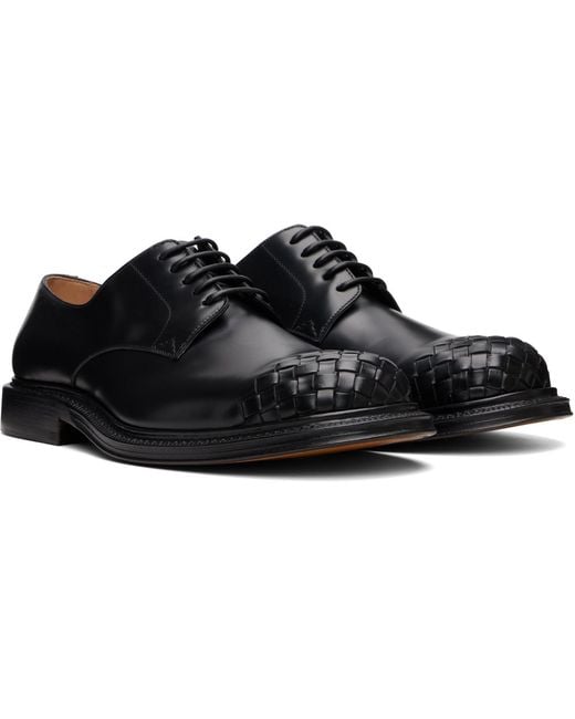 Bottega Veneta Black James Lace-Up Derbys for men