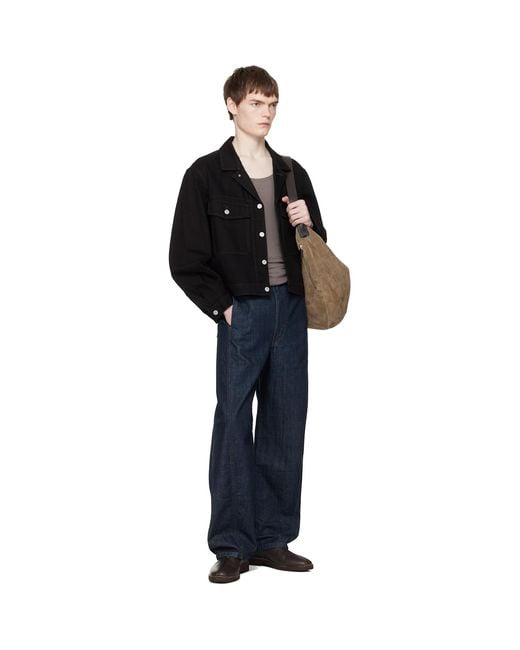 Lemaire Blue Twisted Belted Jeans for men