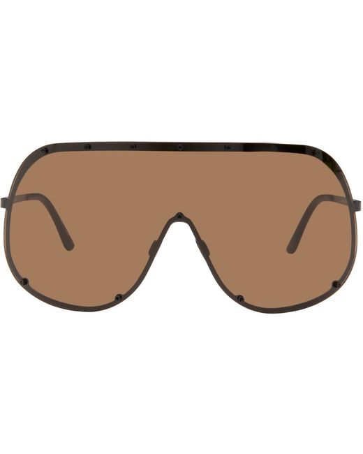 Rick Owens Black Shield Sunglasses for men
