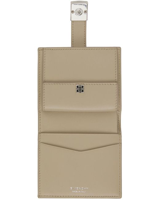 Petit portefeuille doré à logos 4g Givenchy en coloris Natural