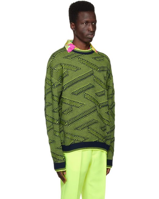 Versace Green 'la Greca' Sweater for men