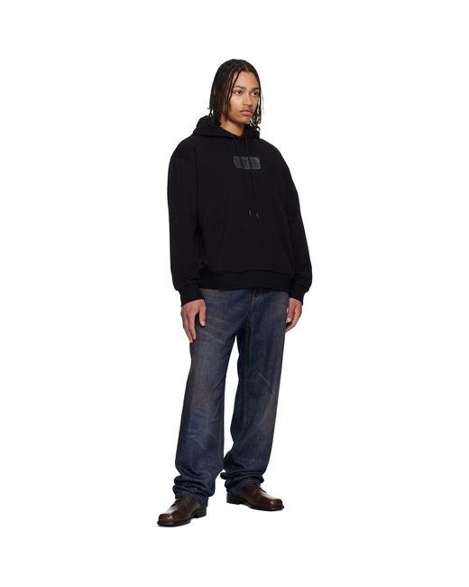 MM6 by Maison Margiela Black Logo Patch Hoodie for men
