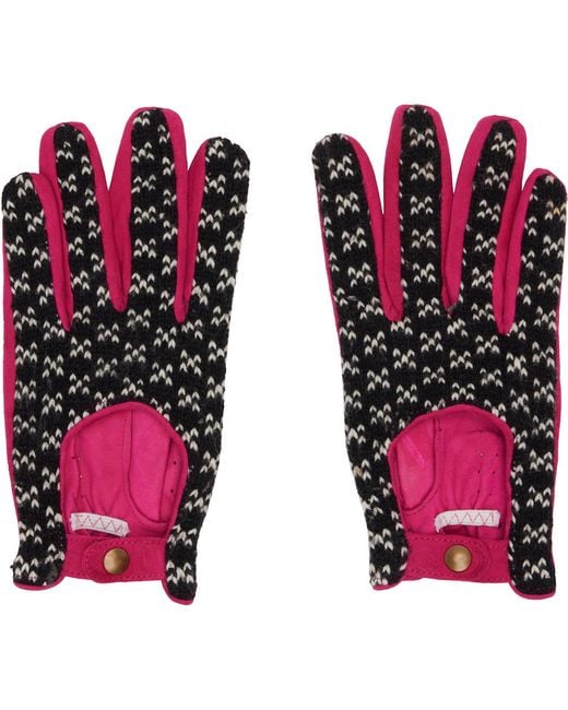 JULIE KEGELS Pink Leather Gloves
