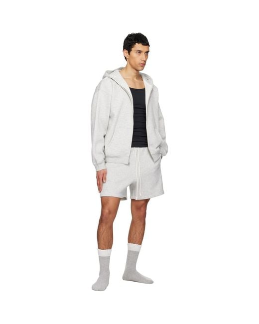 Skims Black Fleece Lounge Relaxed Zip Up Hoodie for men