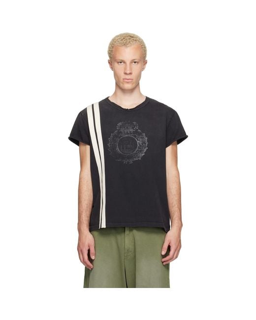 424 Black Capped Thermal T-Shirt for men