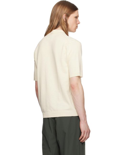 Norse Projects Black Off- Leif Cotton Linen Polo for men