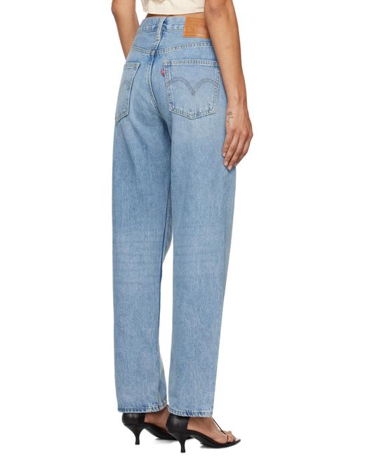 Levi's Blue High-Rise Dad Jeans