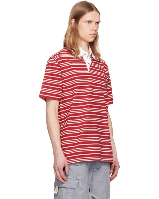 MASTERMIND WORLD Red Stripe Ss Rugby Polo for men