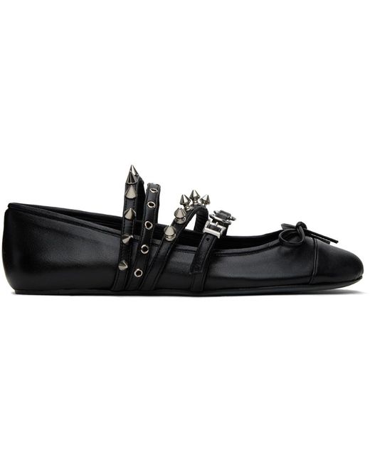 Abra Black Ssense Exclusive Spike Ballerina Flats for men