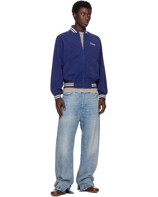 Noah Cotton Varsity Jacket in Blue for Men | Lyst