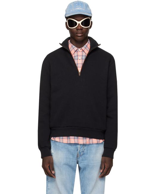 Acne Black Zip Sweater for men