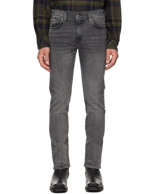 Levi's Black Gray 502 Taper Jeans for men
