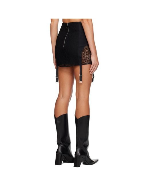 Dion Lee Black Lace-Up Miniskirt