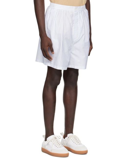 Hed Mayner Black Striped Shorts for men