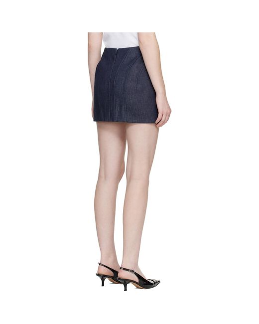 Mugler Blue Raw Denim Miniskirt