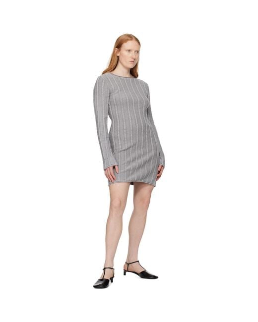 Filippa K Black Gray Rolled Edge Minidress