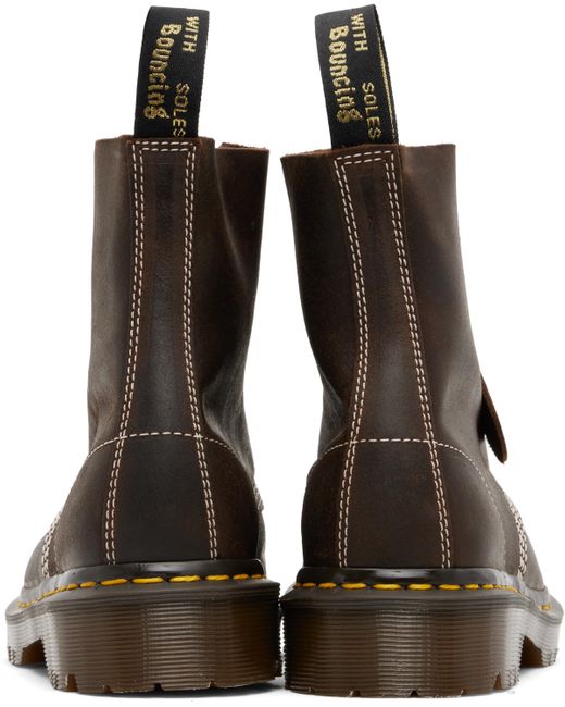 メンズ Dr. Martens ブラウン 1460 'Made Black