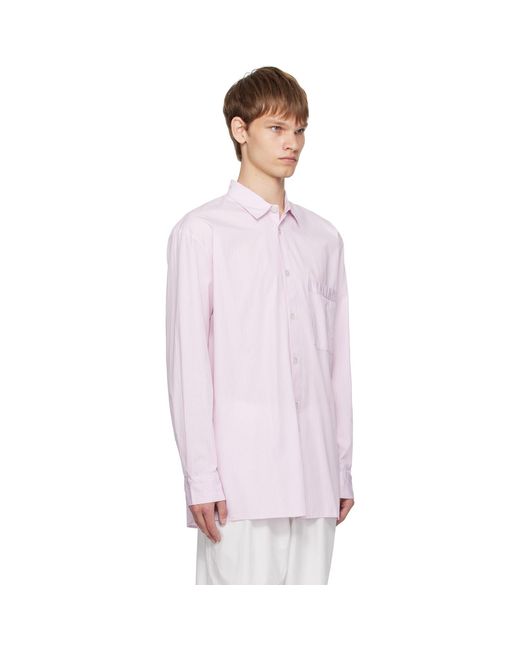 Tekla Pink Poplin Long Sleeve Pyjama Shirt for men