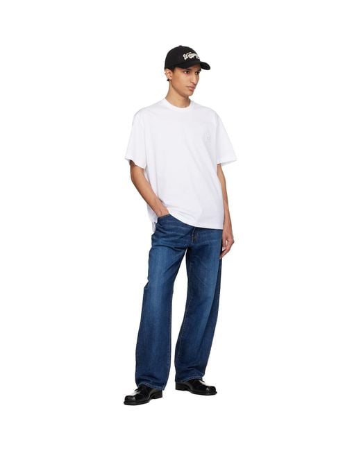 Wooyoungmi White Flower Back Logo T-Shirt for men