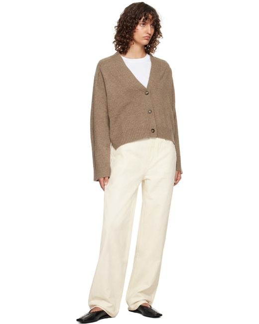 Cardigan Kaia Taupe À Garnitures En Tricot Côtelé Et À Logo Loulou de Saison en coloris Multicolor