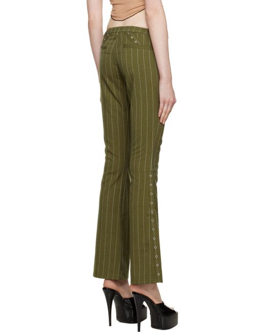 Miaou Green Khaki Thea Trousers