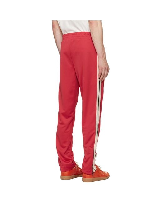 Palm Angels Red Classic Logo Track Pants for men