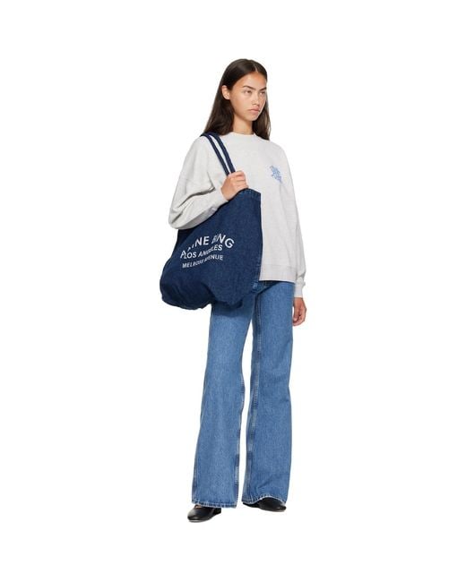 Anine Bing Blue Leo Denim Tote