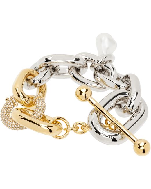 Rabanne Metallic Xl Link Bi-Color Punk Style Bracelet