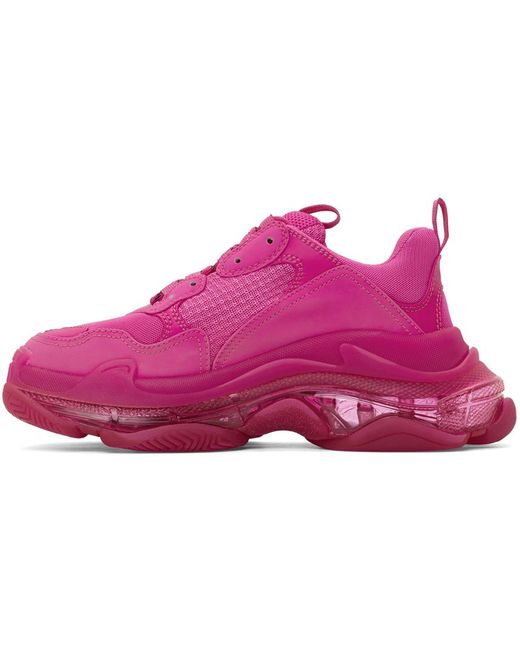Balenciaga Triple S Clear Sole Leather And Mesh Trainers in Pink for Men |  Lyst
