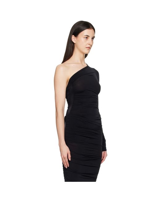 Wolford Black Sheer Drape String Body Long Sleeve Bodysuit