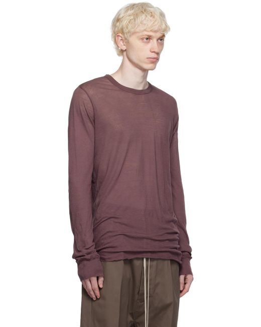 Rick Owens Purple Basic Long Sleeve T-shirt for men