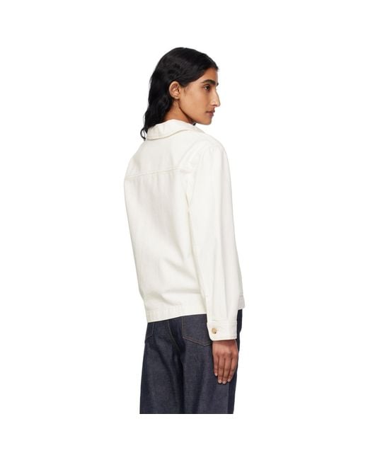A.P.C. White Off- Nikkie Denim Jacket
