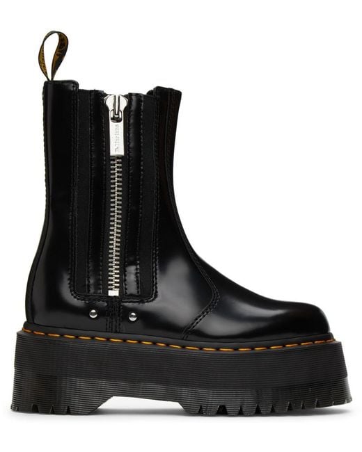 Dr. Martens Leather 2976 Max Platform Chelsea Boots in Black - Lyst