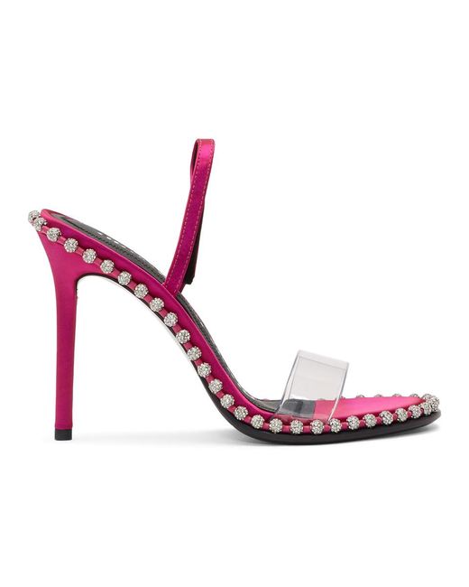 Alexander Wang Pink Nova Crystal-studded Pvc & Satin Slingback Sandals