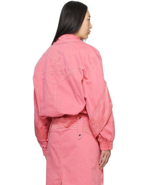 Blumarine Pink Padded Bomber Jacket