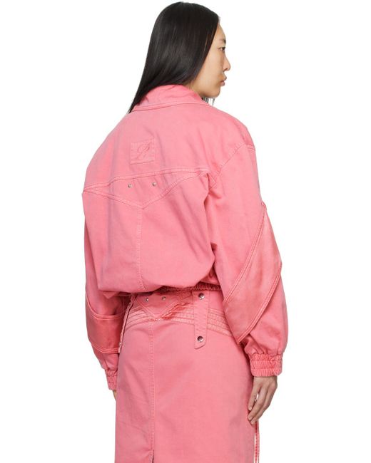 Blumarine Pink Padded Bomber Jacket