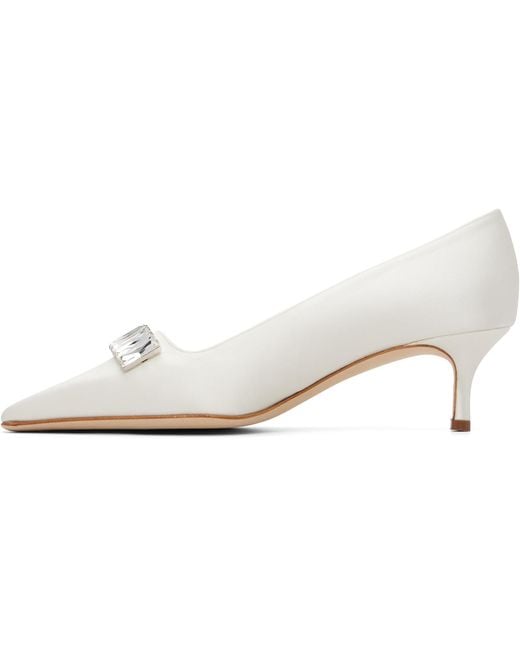 Manolo Blahnik White Bottayon Heels