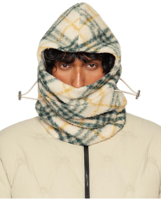 Burberry Multicolor Check Fleece Balaclava for men