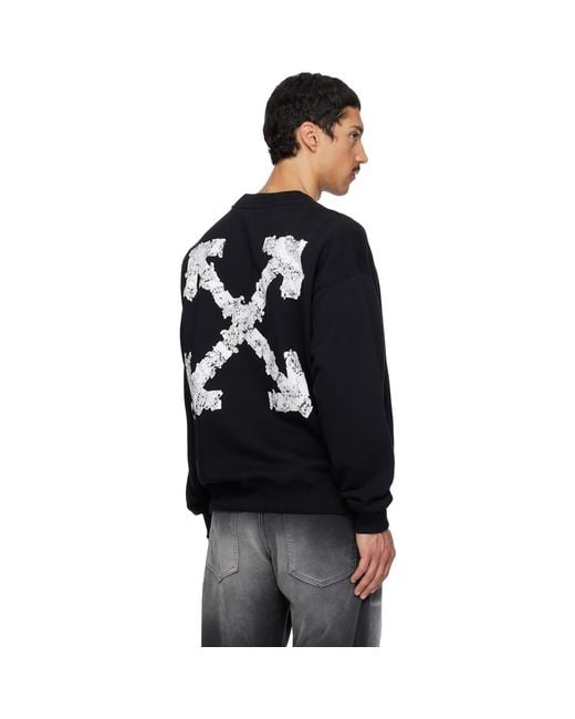 Off-White c/o Virgil Abloh Black Heraldic Arrow Skate Crewneck Sweatshirt for men