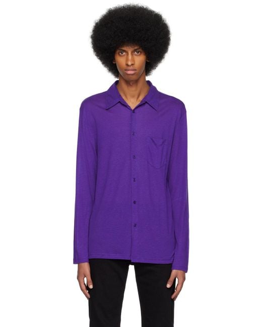 Filippa K Purple Indigo Semi-sheer Shirt for men